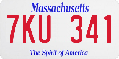 MA license plate 7KU341