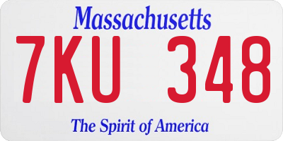 MA license plate 7KU348