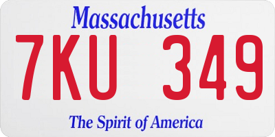MA license plate 7KU349