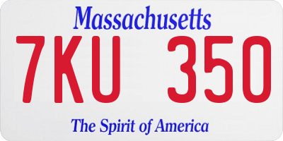 MA license plate 7KU350