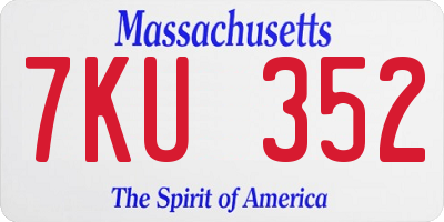 MA license plate 7KU352