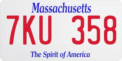MA license plate 7KU358
