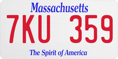 MA license plate 7KU359