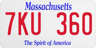MA license plate 7KU360