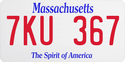 MA license plate 7KU367