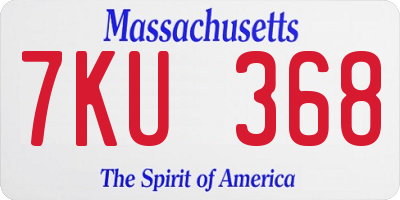 MA license plate 7KU368