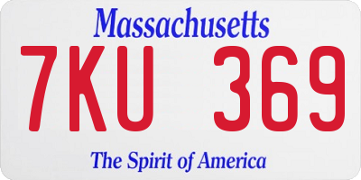 MA license plate 7KU369