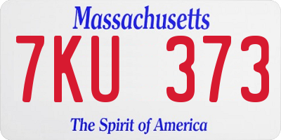 MA license plate 7KU373