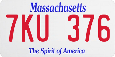 MA license plate 7KU376