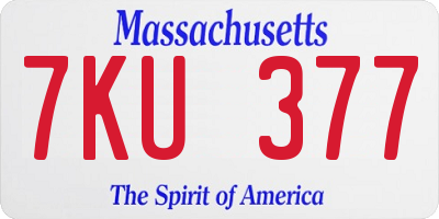 MA license plate 7KU377