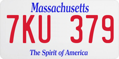 MA license plate 7KU379