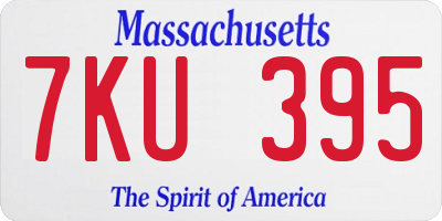 MA license plate 7KU395