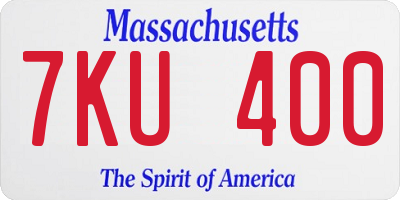 MA license plate 7KU400
