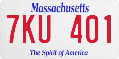 MA license plate 7KU401