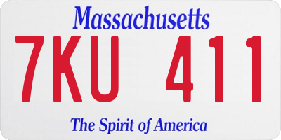 MA license plate 7KU411