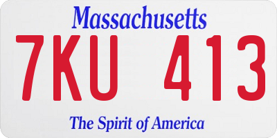 MA license plate 7KU413