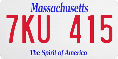 MA license plate 7KU415