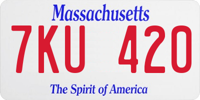 MA license plate 7KU420
