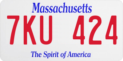 MA license plate 7KU424