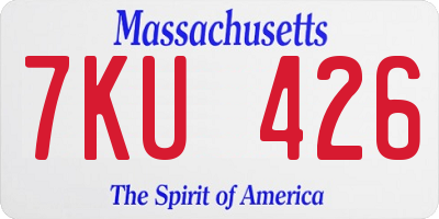 MA license plate 7KU426