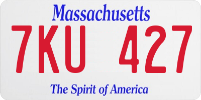 MA license plate 7KU427