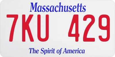 MA license plate 7KU429