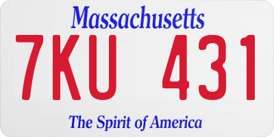 MA license plate 7KU431