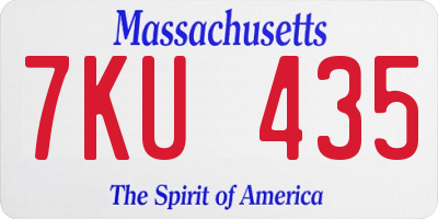 MA license plate 7KU435