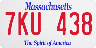 MA license plate 7KU438