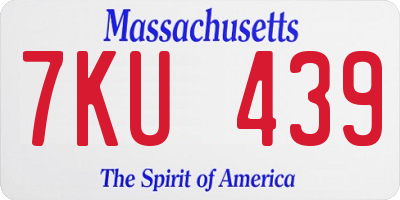 MA license plate 7KU439