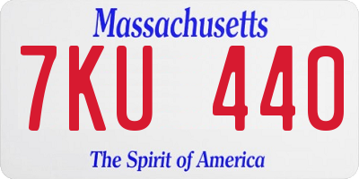 MA license plate 7KU440