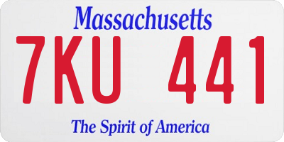 MA license plate 7KU441