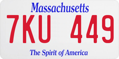 MA license plate 7KU449