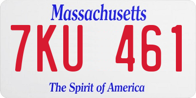 MA license plate 7KU461