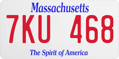 MA license plate 7KU468