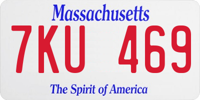 MA license plate 7KU469