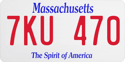 MA license plate 7KU470