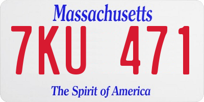 MA license plate 7KU471