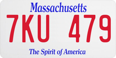 MA license plate 7KU479