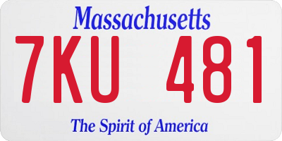 MA license plate 7KU481
