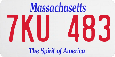 MA license plate 7KU483