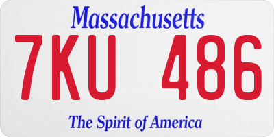 MA license plate 7KU486