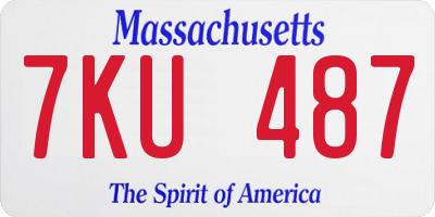MA license plate 7KU487