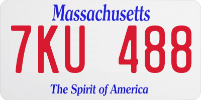 MA license plate 7KU488