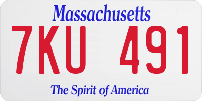 MA license plate 7KU491