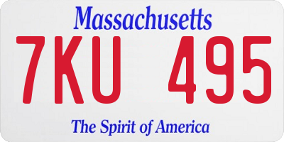 MA license plate 7KU495