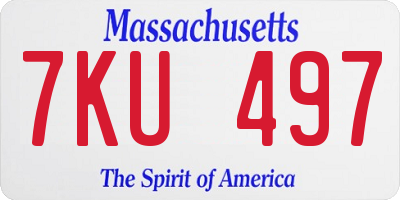 MA license plate 7KU497