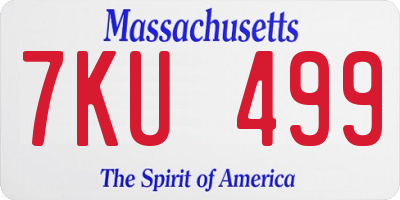 MA license plate 7KU499