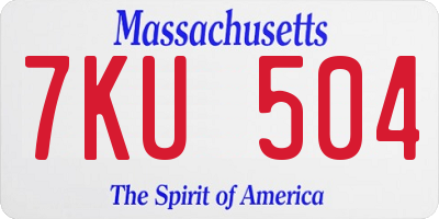 MA license plate 7KU504