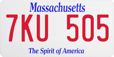 MA license plate 7KU505